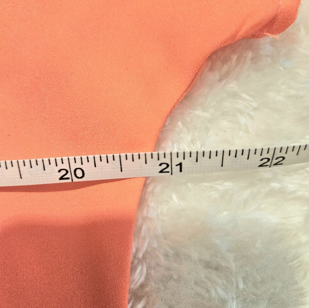 NEW DKNY Coral Pink V-Neck Lightweight Chiffon Blouse Size S Sheer Casual Office - Picture 8 of 10